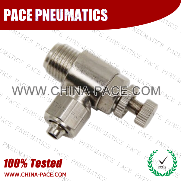 Speed Controller Two Touch Fittings, Push On Fittings, Rapid Fittings For Plastic Tube, Brass Air Fittings